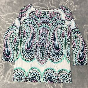 Talbots XS Womens blouse 95% cotton 5% spandex